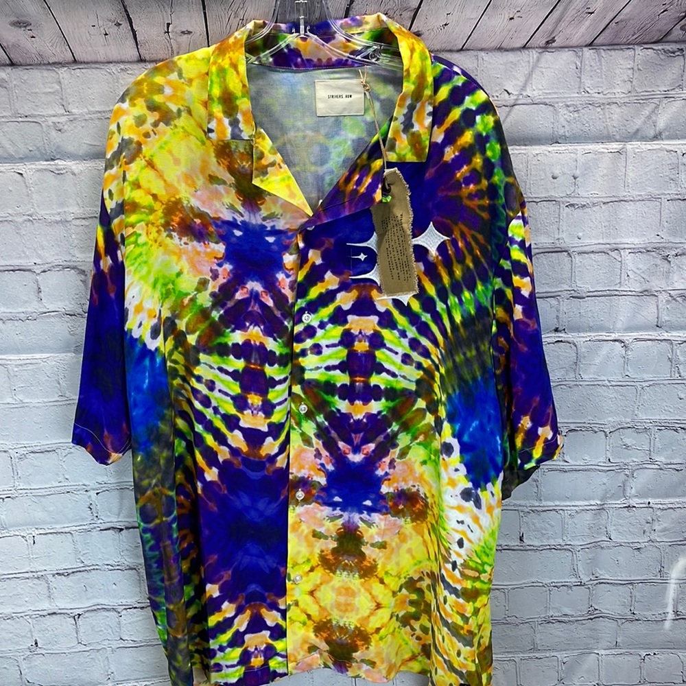 ⭐️NWT (130$)Strivers Row Purple Magic Camp Shirt short sleeve button down SZ XXL